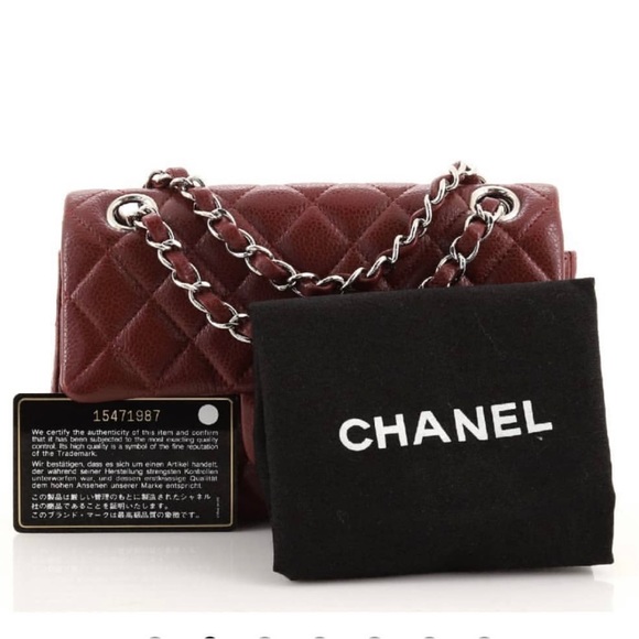CHANEL MINI RECTANGULAR SINGLE FLAP RED CAVIAR WITH FOUR GROMMETS - Picture 6 of 9